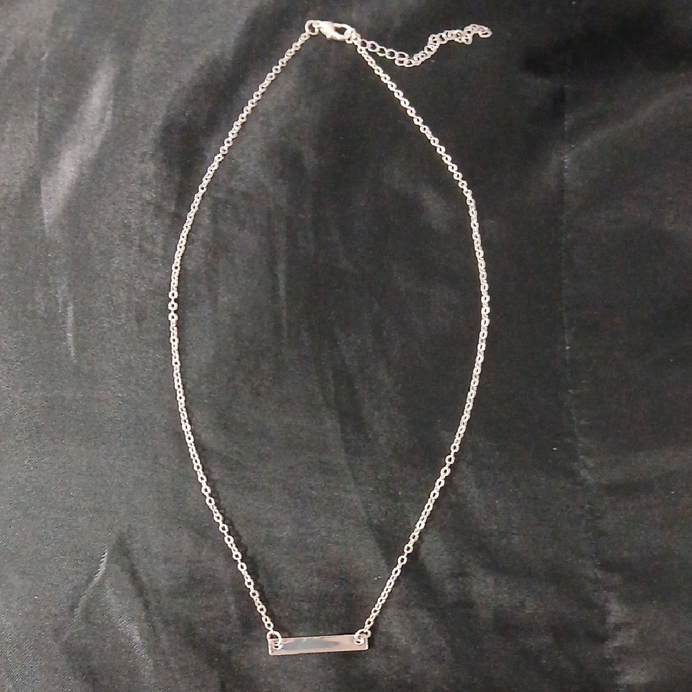 Elegant Silver Bar Necklace